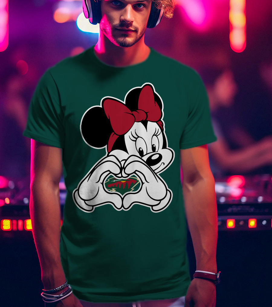 Minnie Heart Minnesota Wild Logo T-Shirt