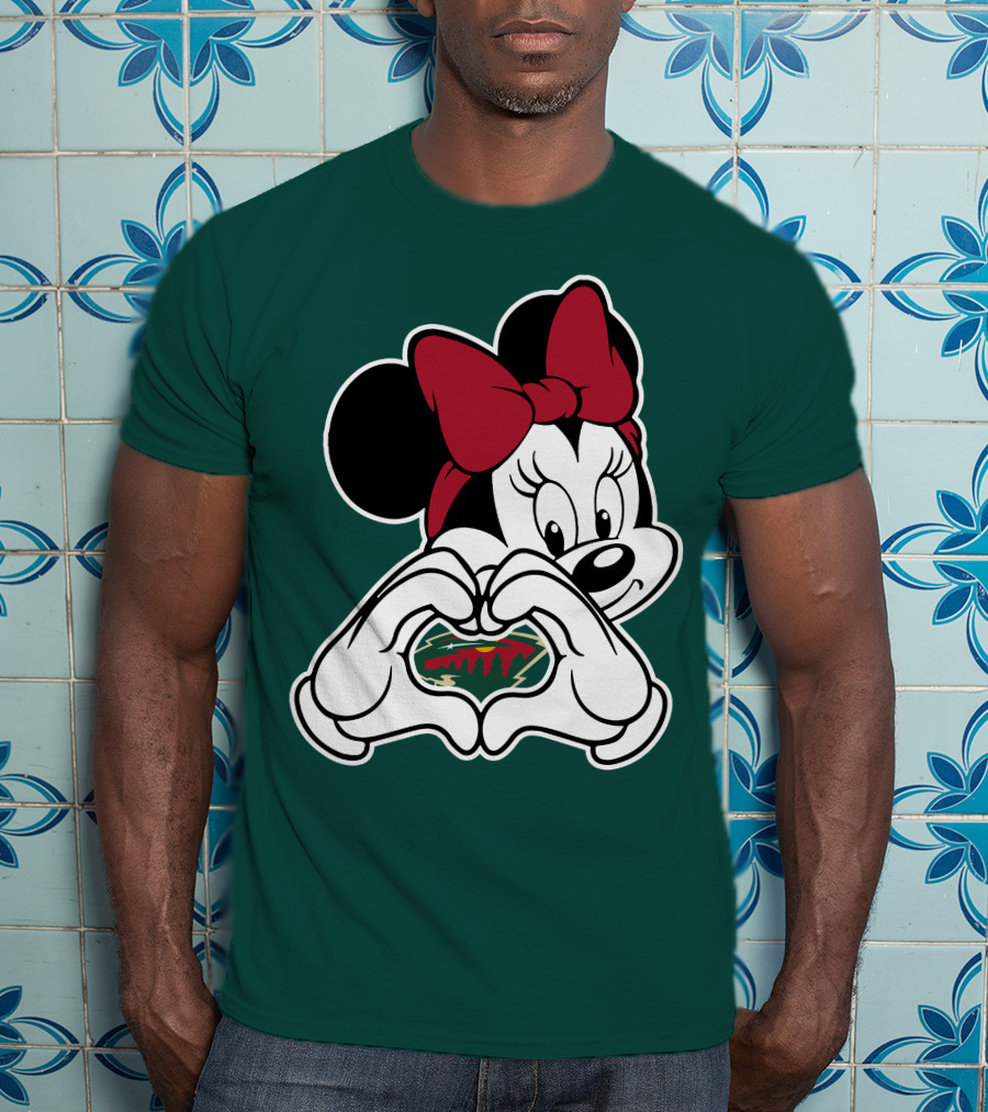 Minnie Heart Minnesota Wild Logo T-Shirt