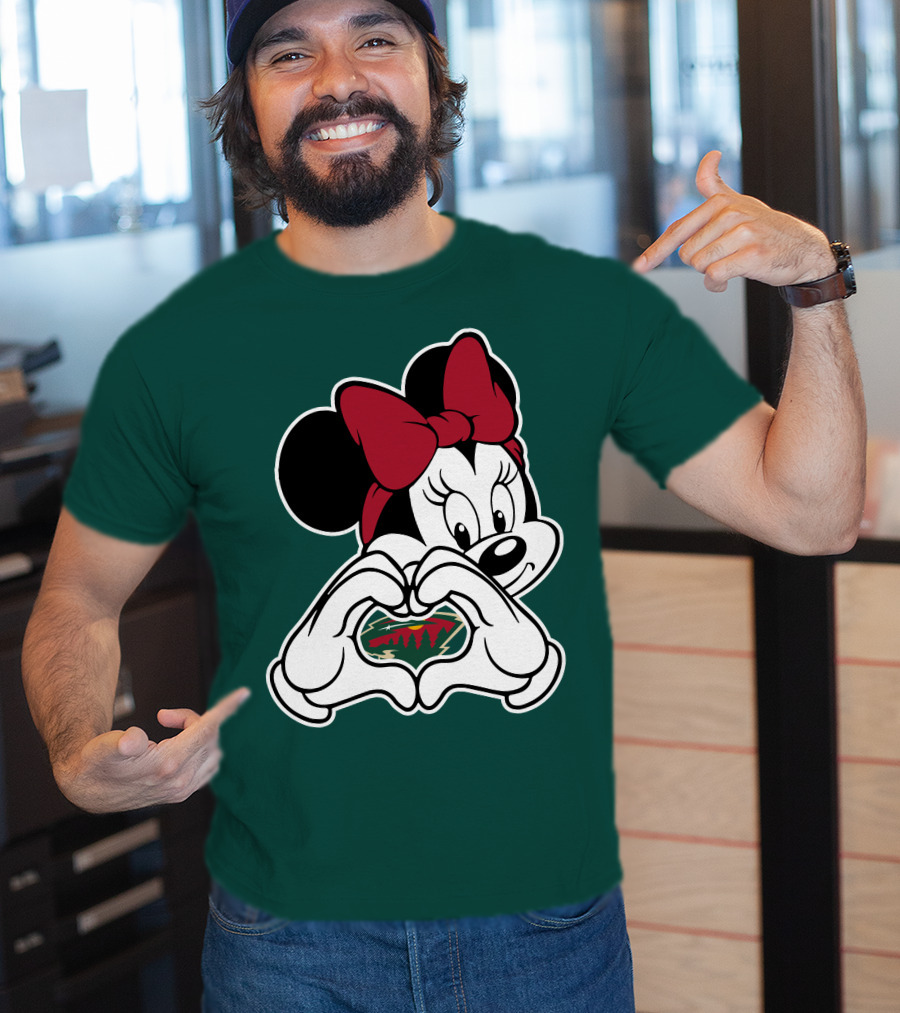 Minnie Heart Minnesota Wild Logo T-Shirt