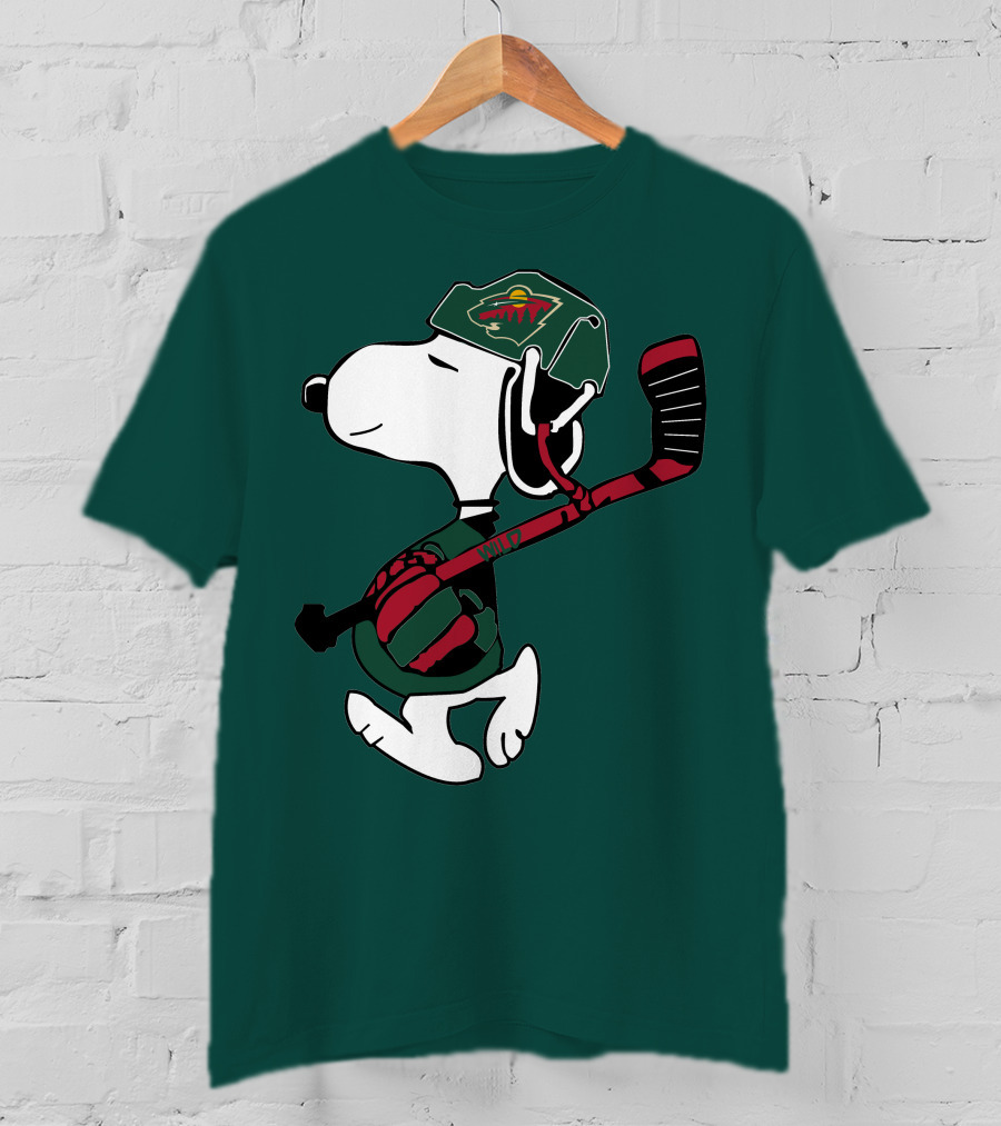 Snoopy Minnesota Wild Hockey Nhl Team Spirit T-Shirt