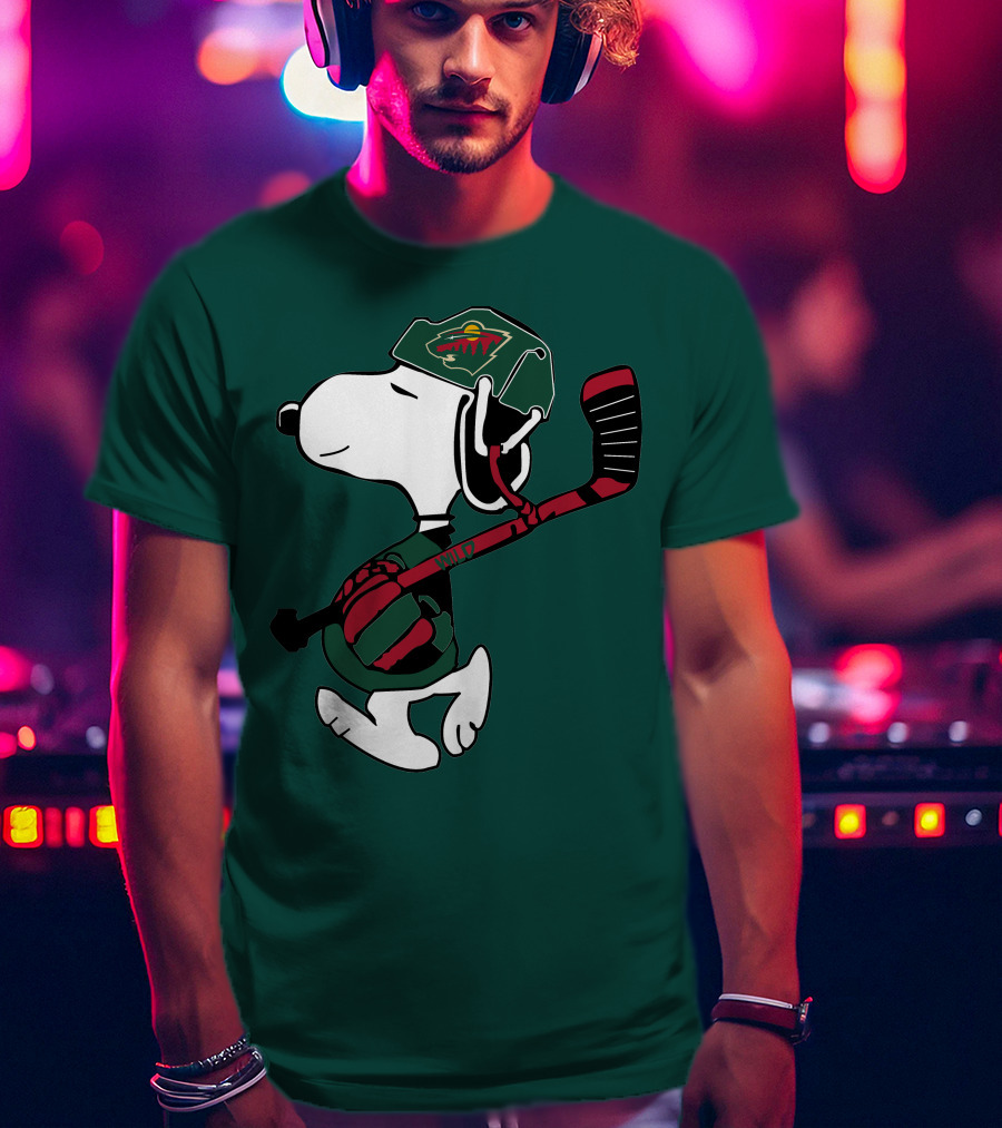 Snoopy Minnesota Wild Hockey Nhl Team Spirit T-Shirt