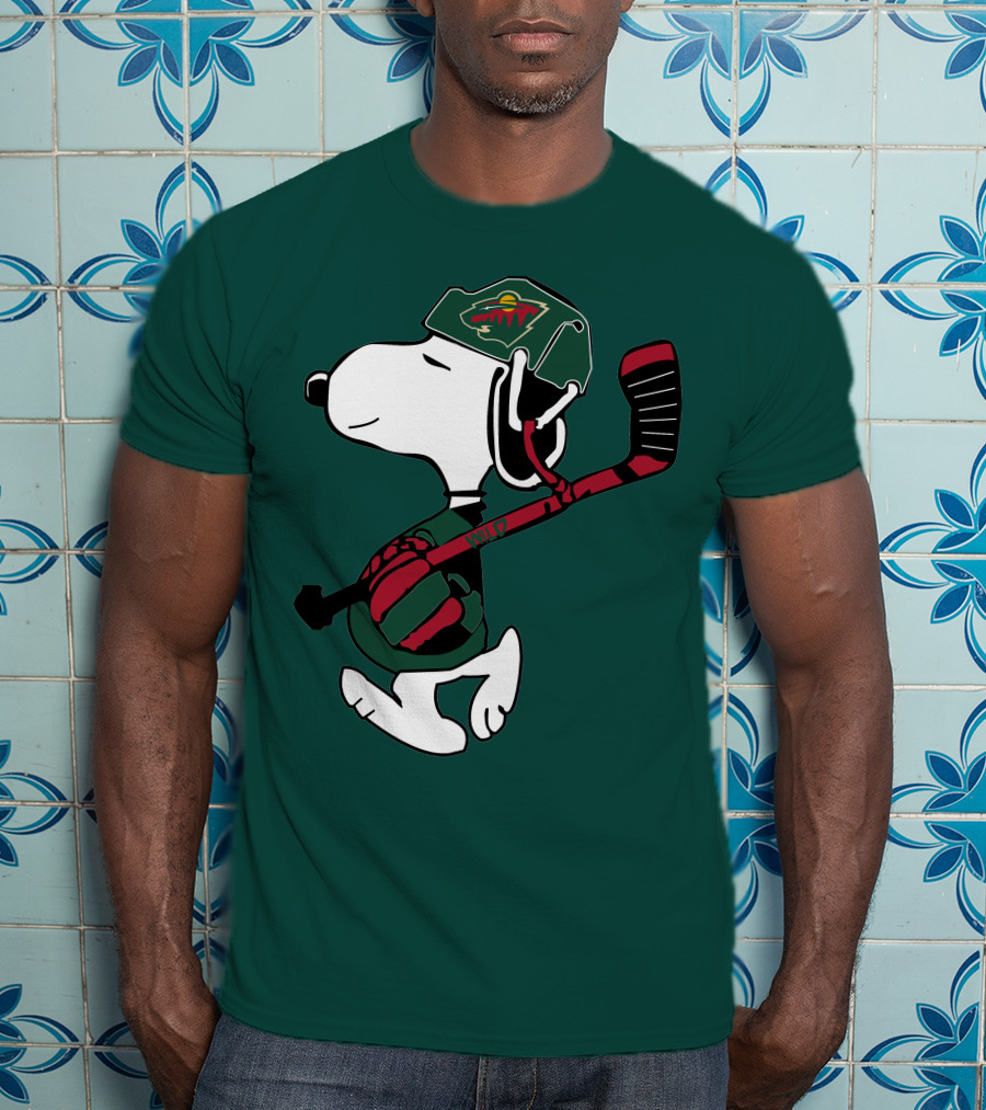 Snoopy Minnesota Wild Hockey Nhl Team Spirit T-Shirt