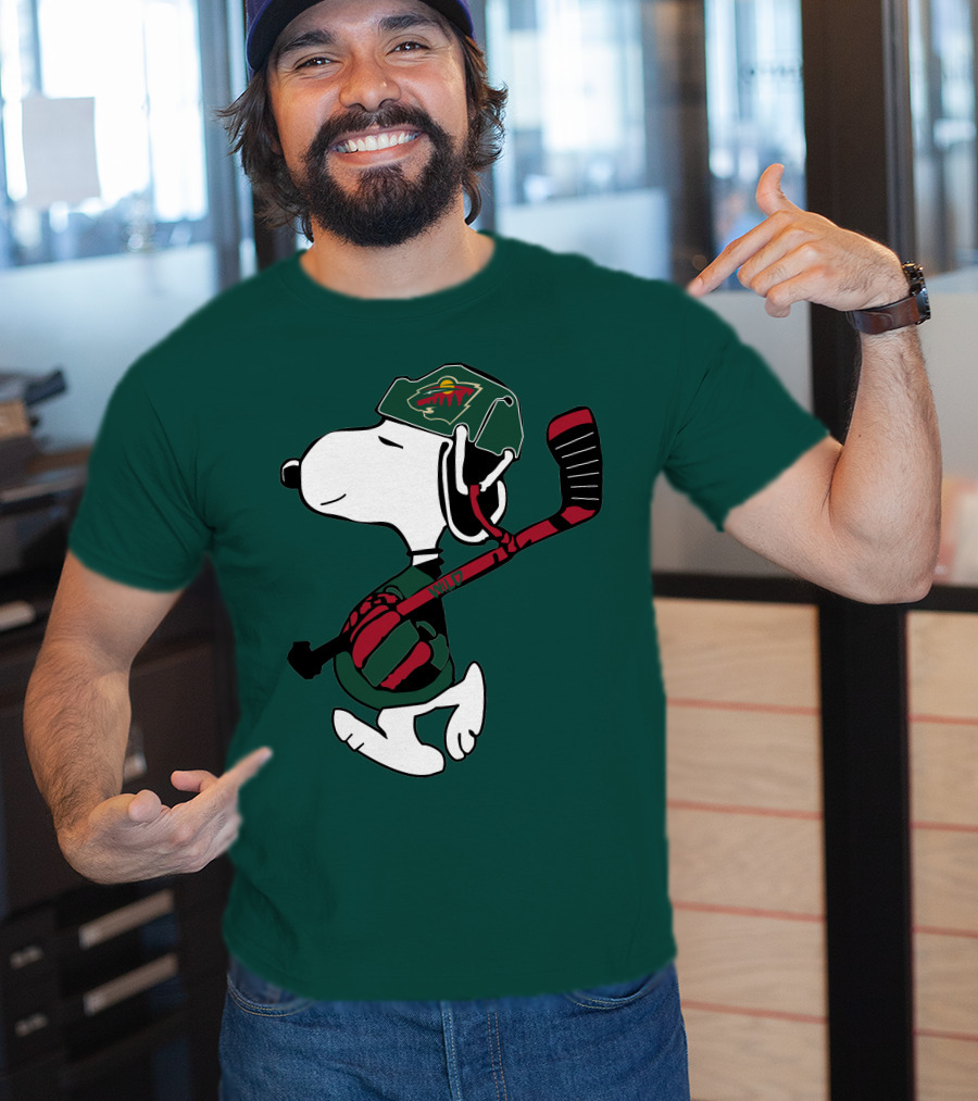 Snoopy Minnesota Wild Hockey Nhl Team Spirit T-Shirt