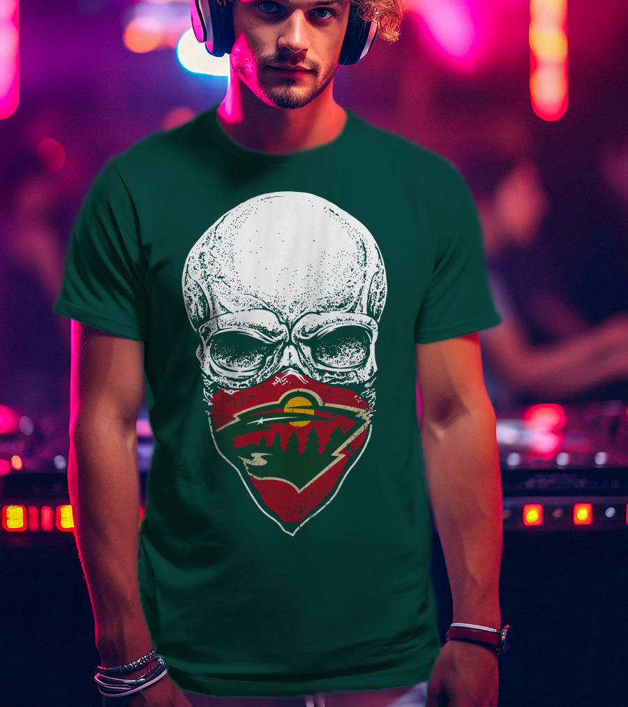 Minnesota Wild Skull Logo Bandana T-Shirt