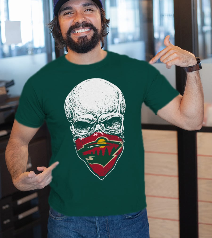 Minnesota Wild Skull Logo Bandana T-Shirt