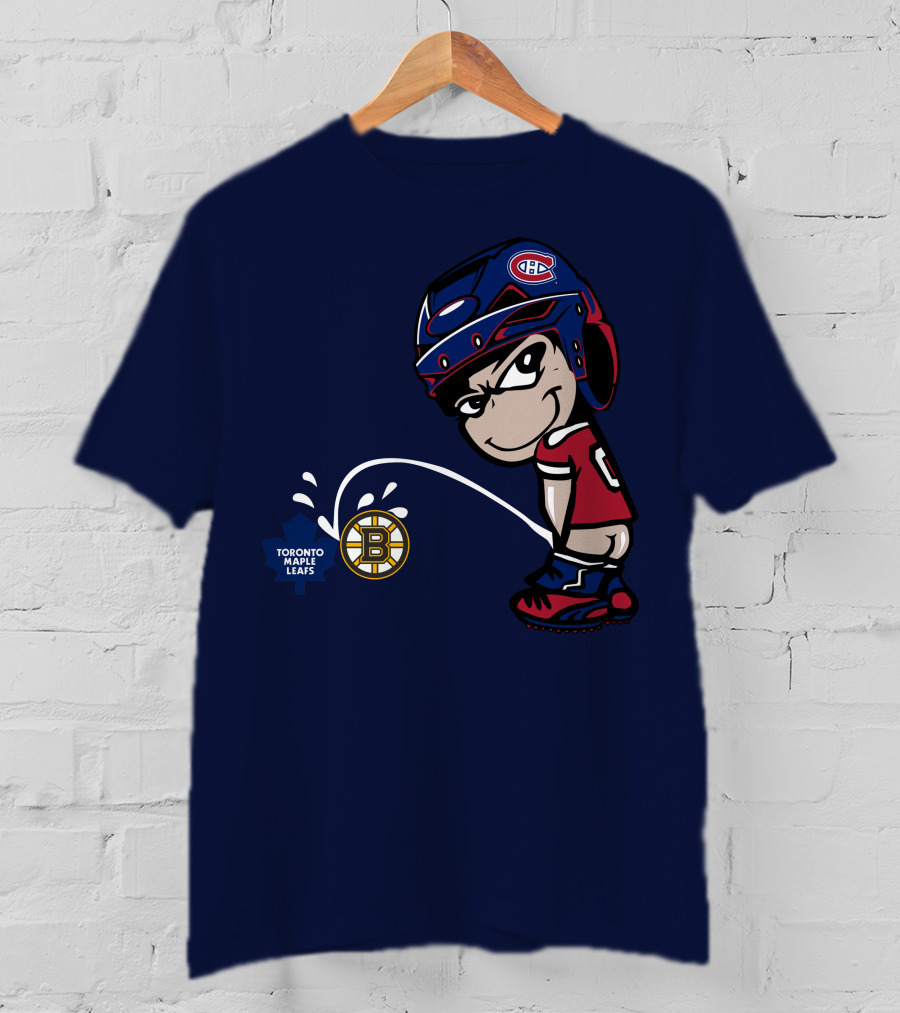 Montreal Canadiens Toronto Maple Leafs Boston Bruins Hockey Rivalry T-Shirt