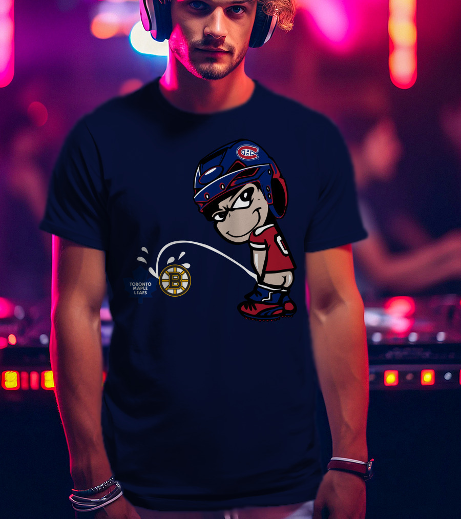 Montreal Canadiens Toronto Maple Leafs Boston Bruins Hockey Rivalry T-Shirt