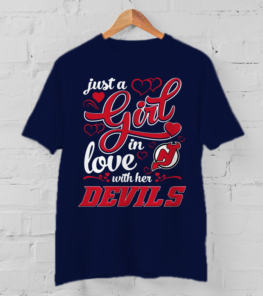 Just A Girl In Love With Her New Jersey Devils T-Shirt