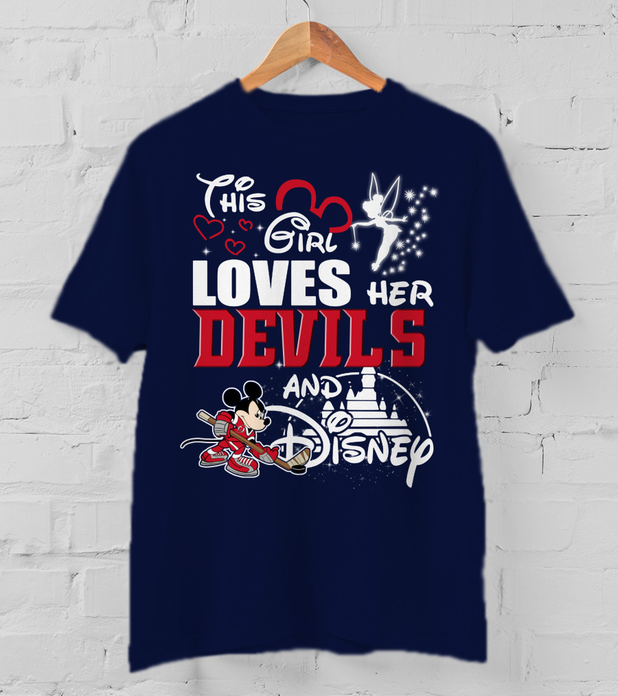 This Girl Loves Her Devils And Disney T-Shirt