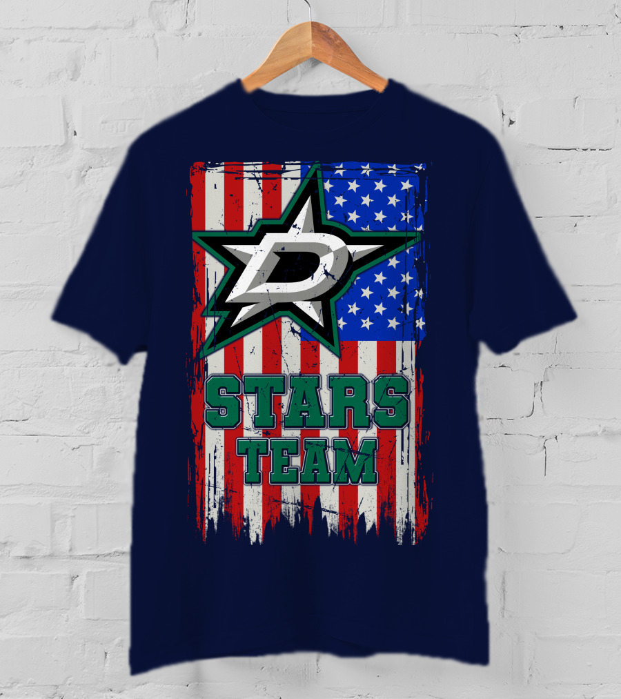 Stars Team Dallas American Flag T-Shirt