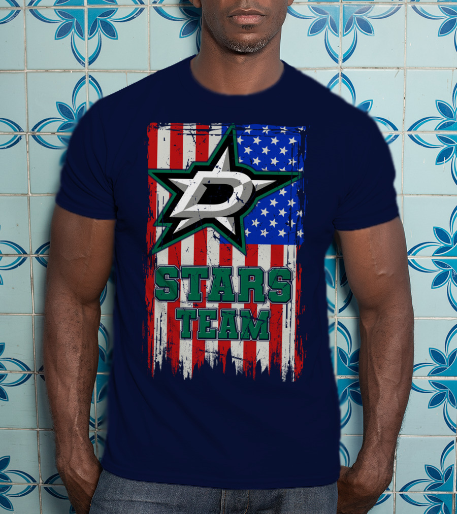 Stars Team Dallas American Flag T-Shirt