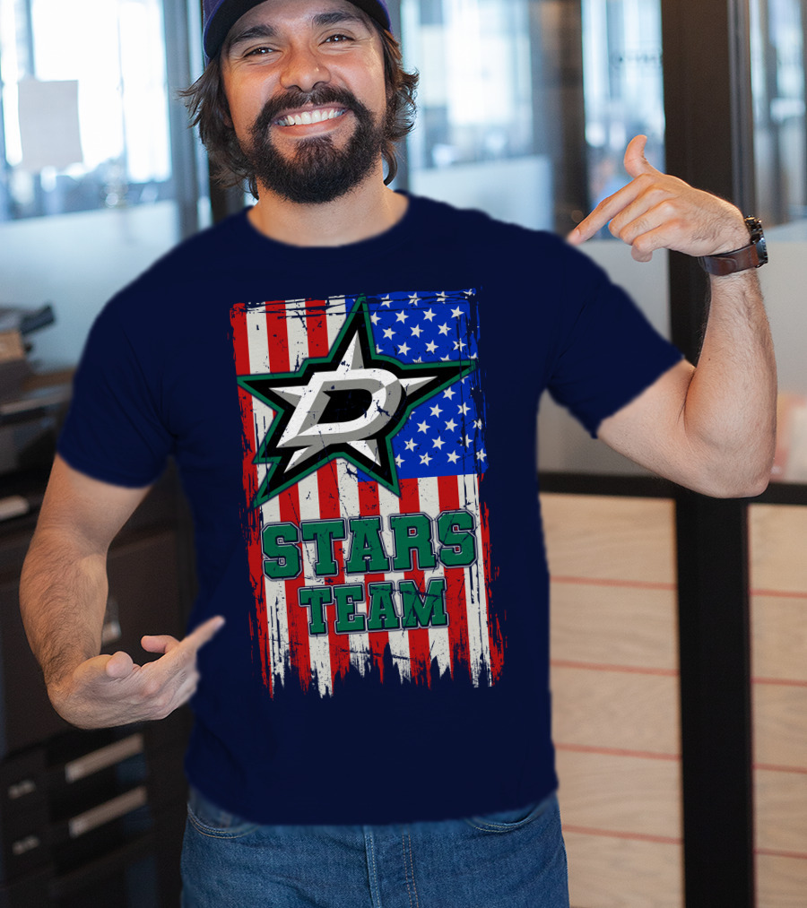 Stars Team Dallas American Flag T-Shirt