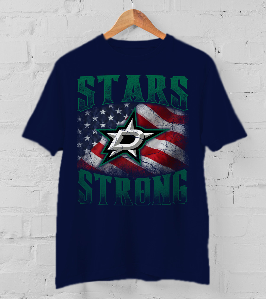 Dallas Stars Strong Usa Flag T-Shirt