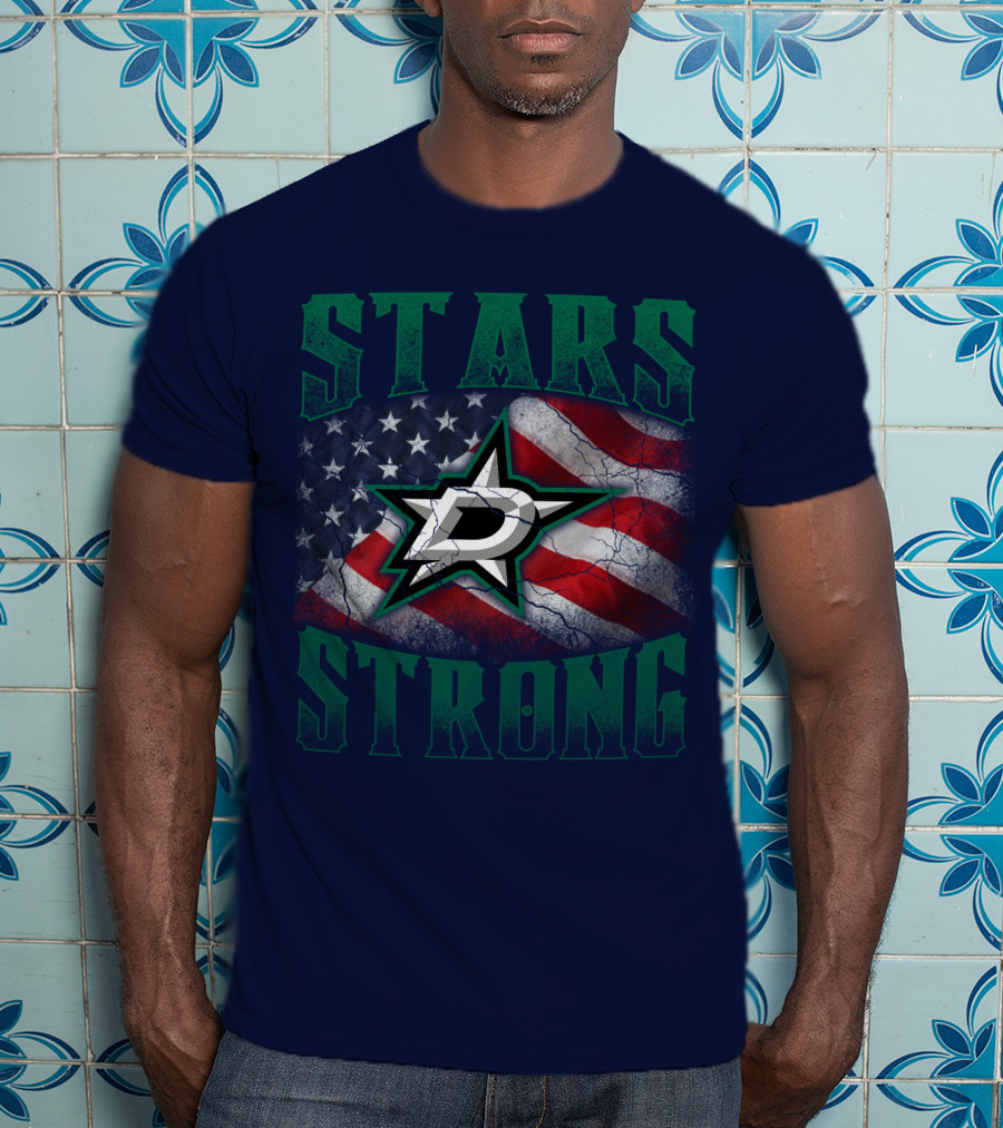 Dallas Stars Strong Usa Flag T-Shirt
