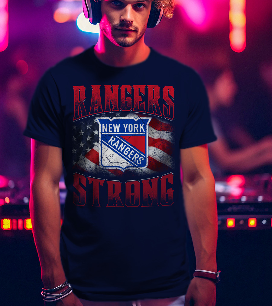 Rangers Strong New York American Flag T-Shirt