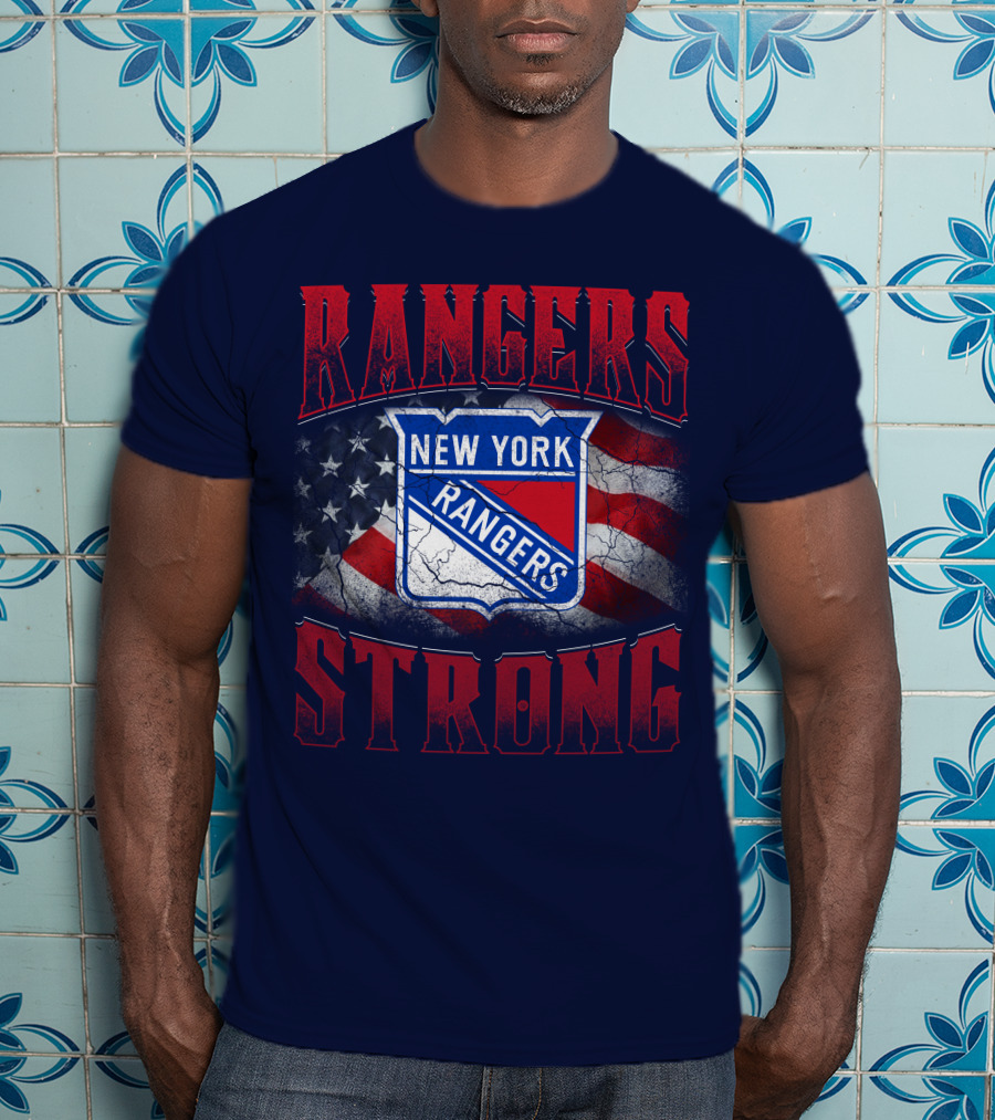 Rangers Strong New York American Flag T-Shirt
