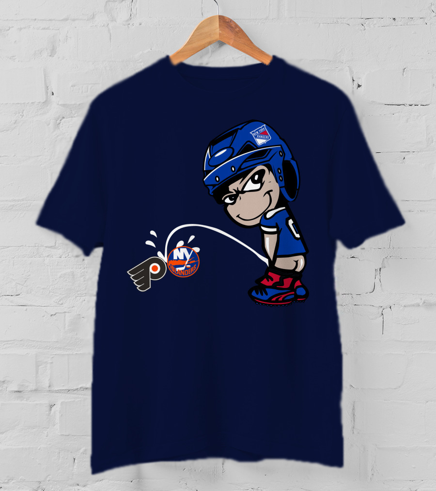 New York Rangers Fan Ny Islanders Philadelphia Flyers Rivalry T-Shirt