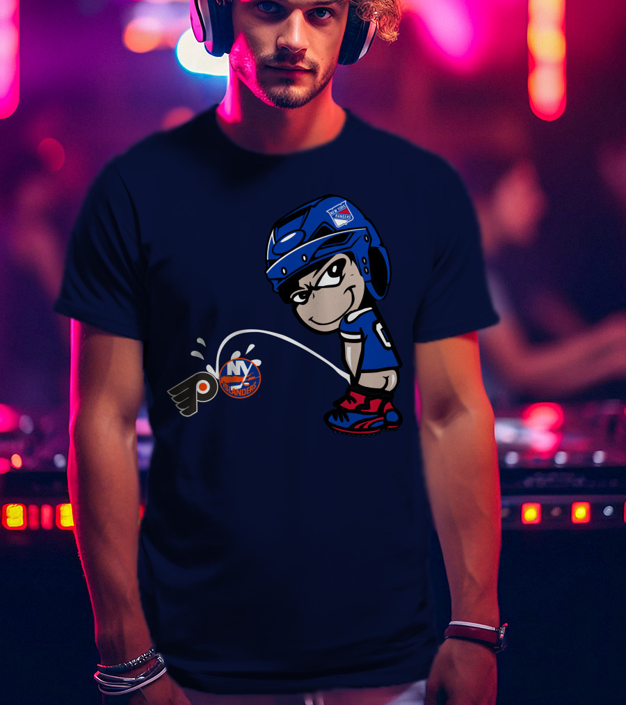 New York Rangers Fan Ny Islanders Philadelphia Flyers Rivalry T-Shirt