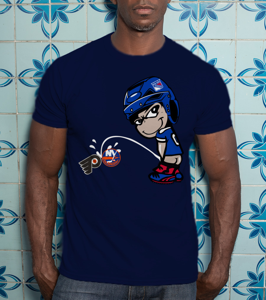 New York Rangers Fan Ny Islanders Philadelphia Flyers Rivalry T-Shirt