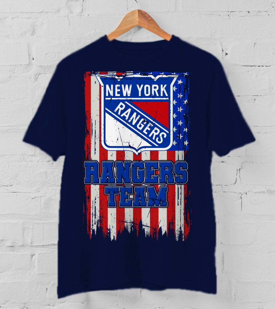 New York Rangers Team American Flag Style T-Shirt