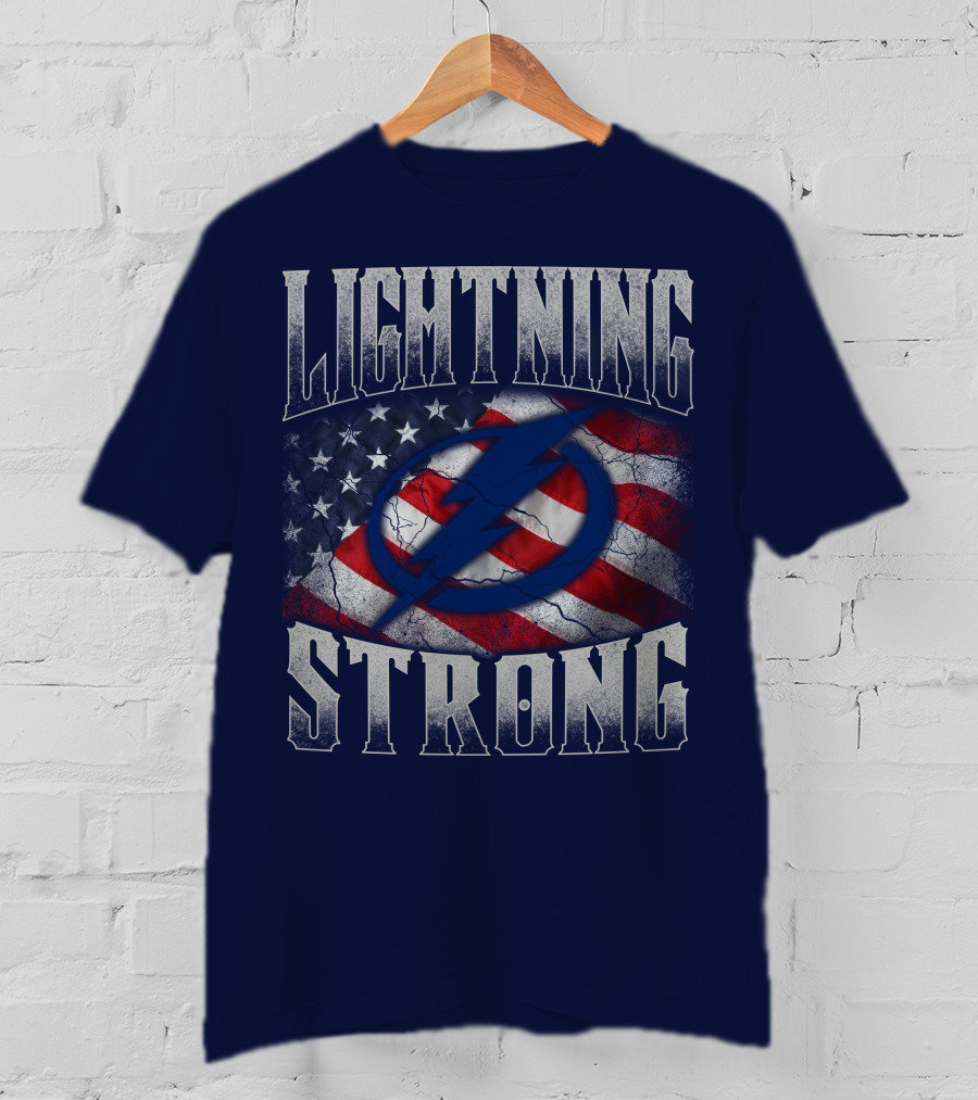 Tampa Bay Lightning Strong American Flag T-Shirt