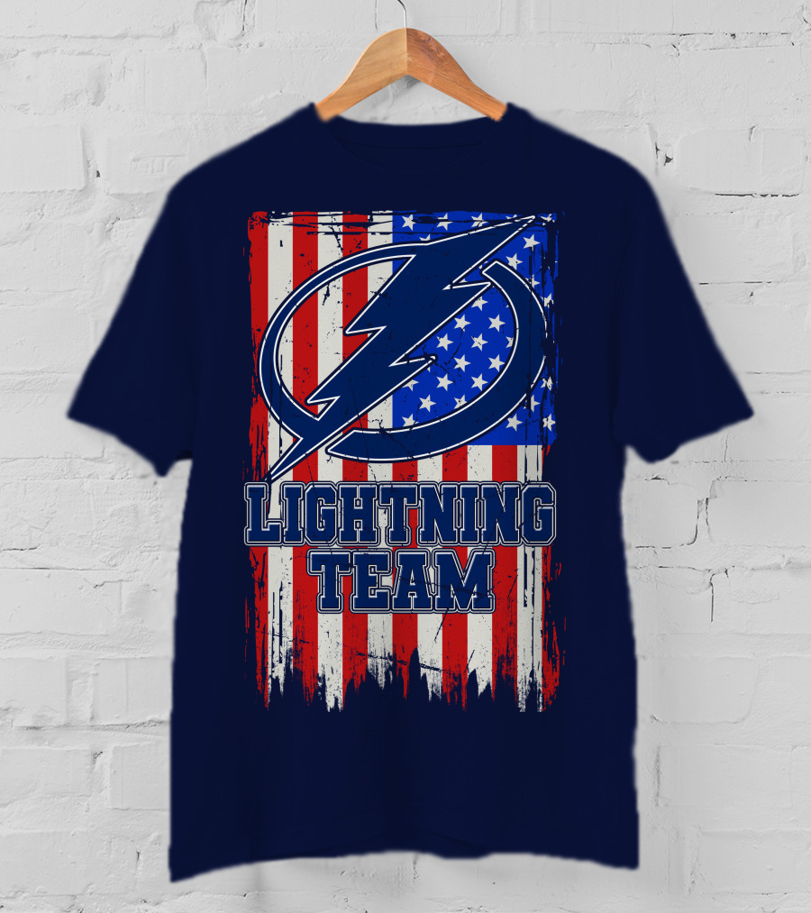 Tampa Bay Lightning Team American Flag T-Shirt