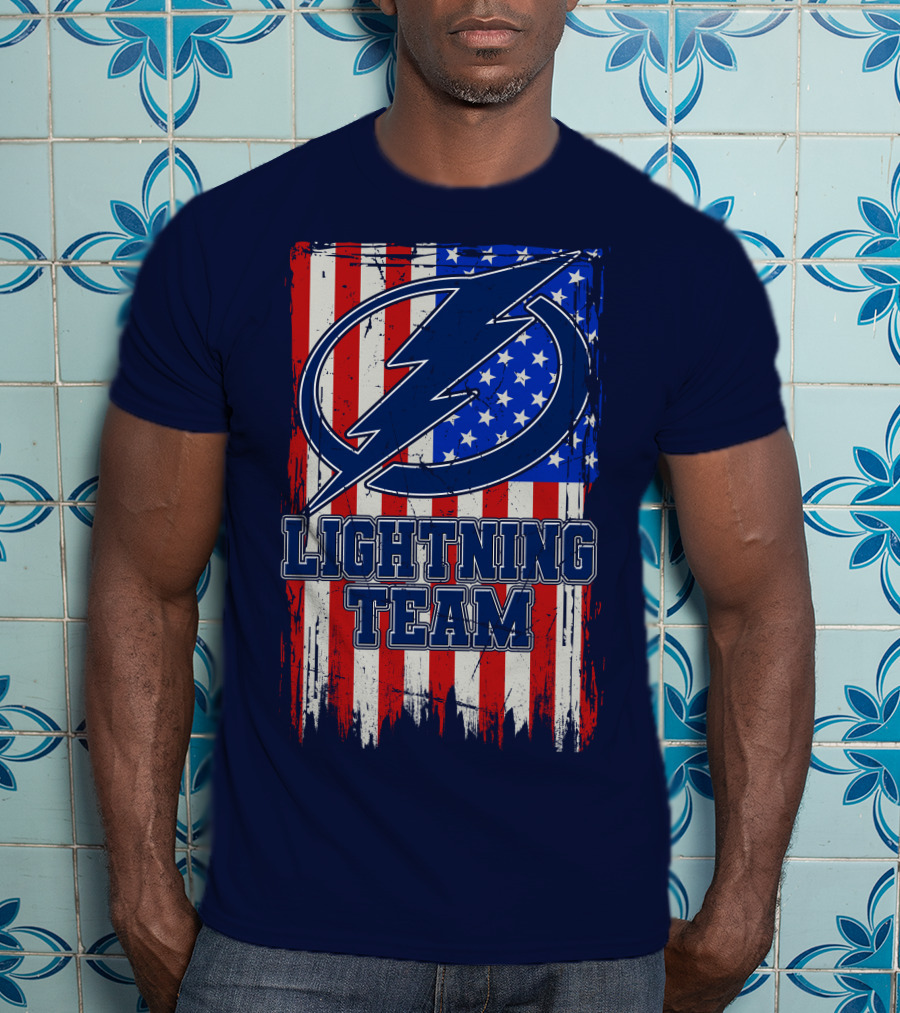 Tampa Bay Lightning Team American Flag T-Shirt