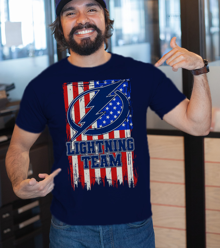 Tampa Bay Lightning Team American Flag T-Shirt