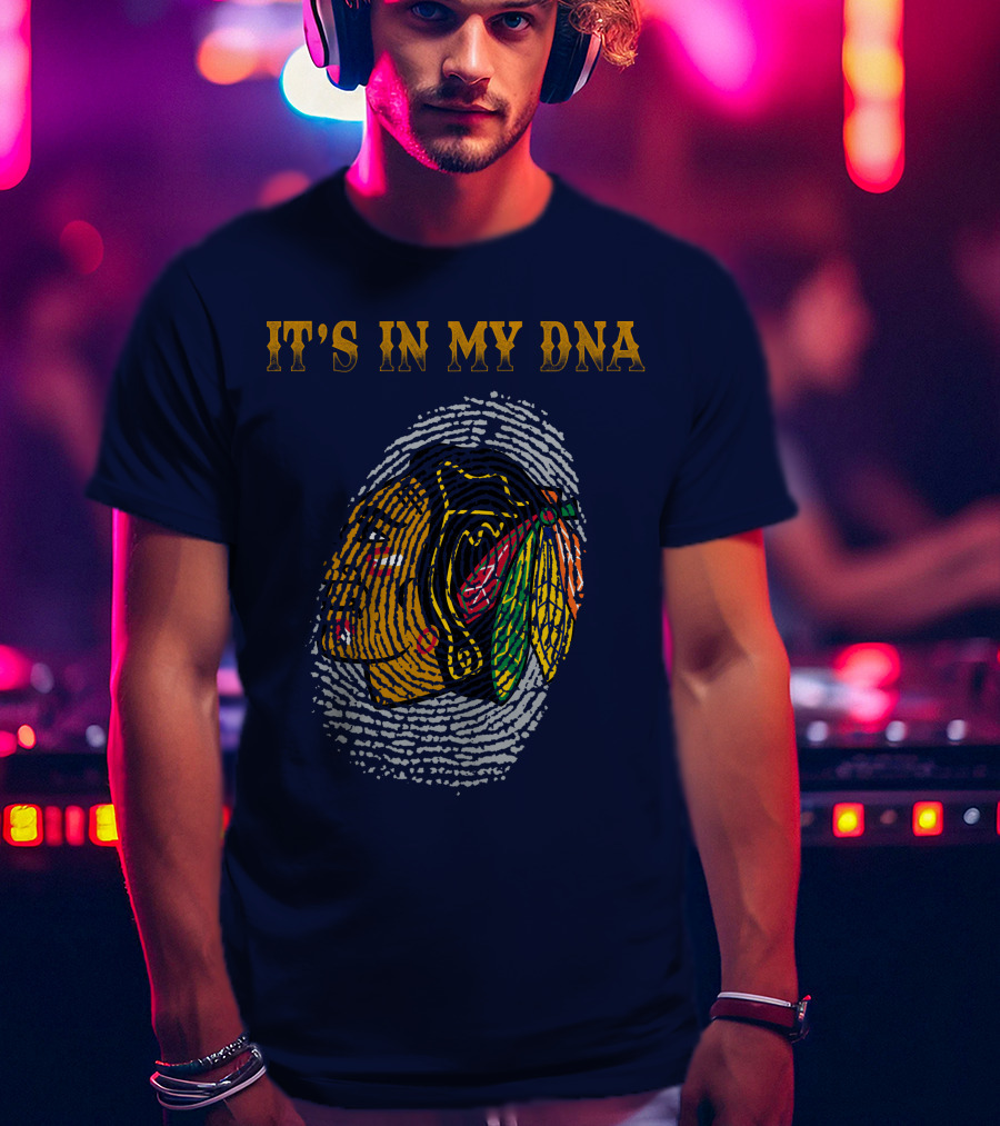 Chicago Blackhawks It's In My Dna Fingerprint T-Shirt