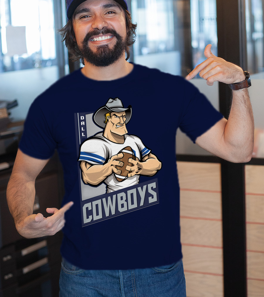Dallas Cowboys Football Cartoon Character T-Shirt