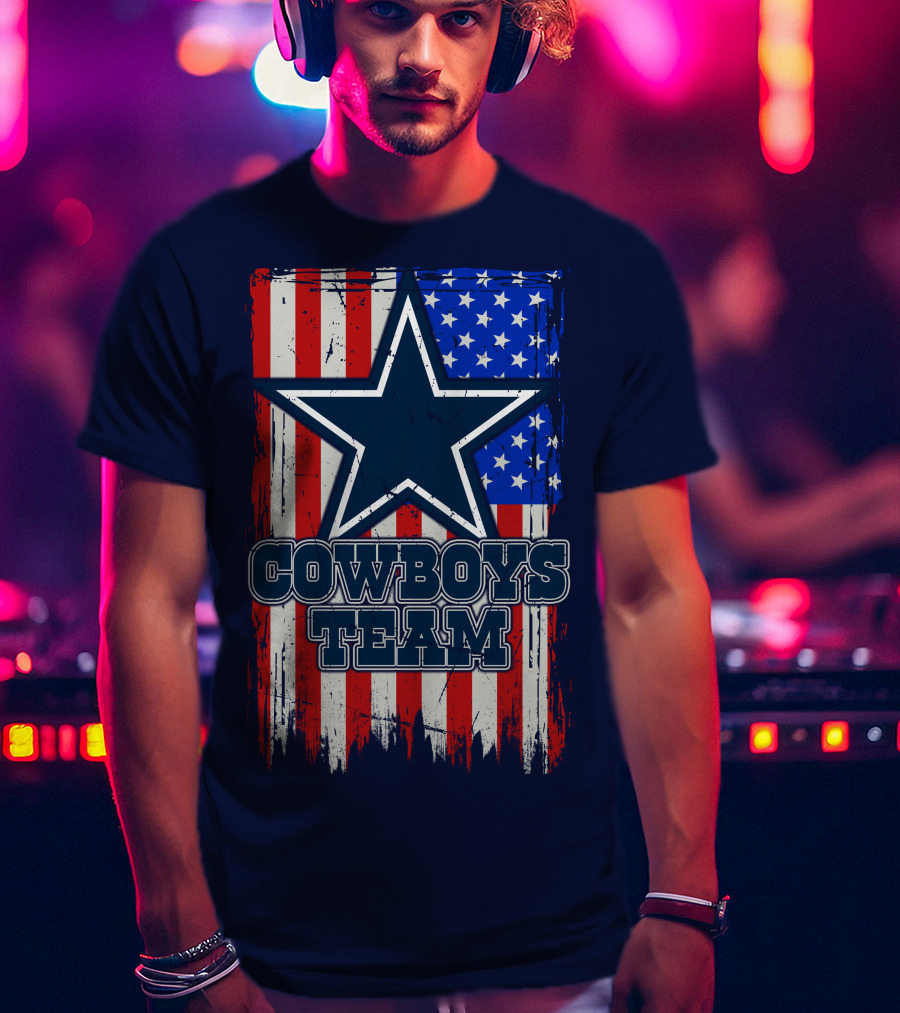 Cowboys Team Usa Flag Star T-Shirt