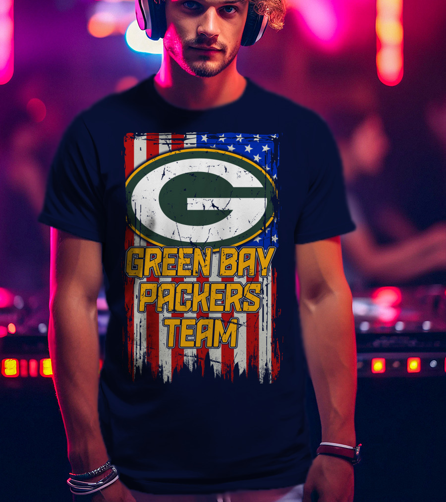 Green Bay Packers Team Flag T-Shirt