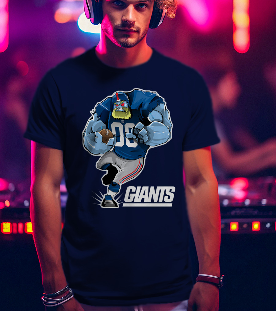 New York Giants Giants 98 Football Player Cartoon T-Shirt