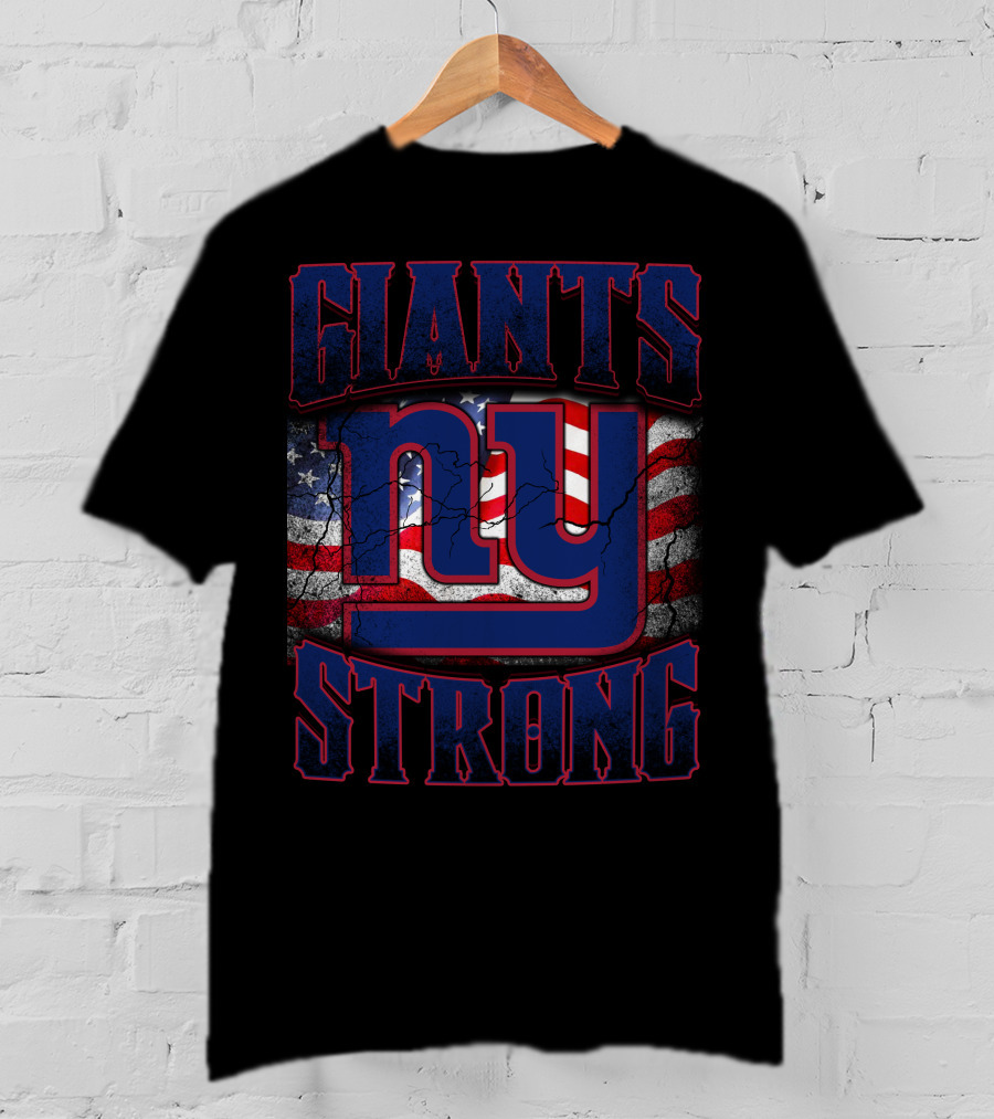 Giants Strong Ny American Flag T-Shirt