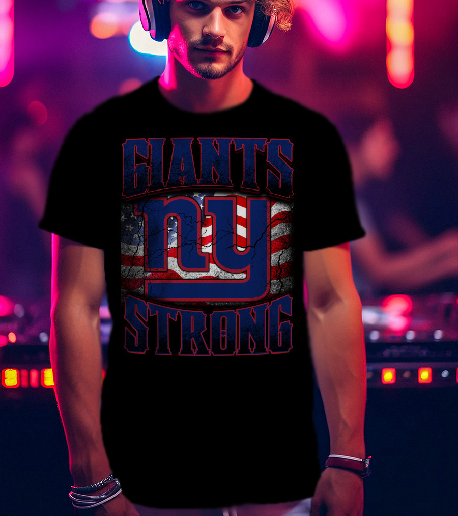 Giants Strong Ny American Flag T-Shirt