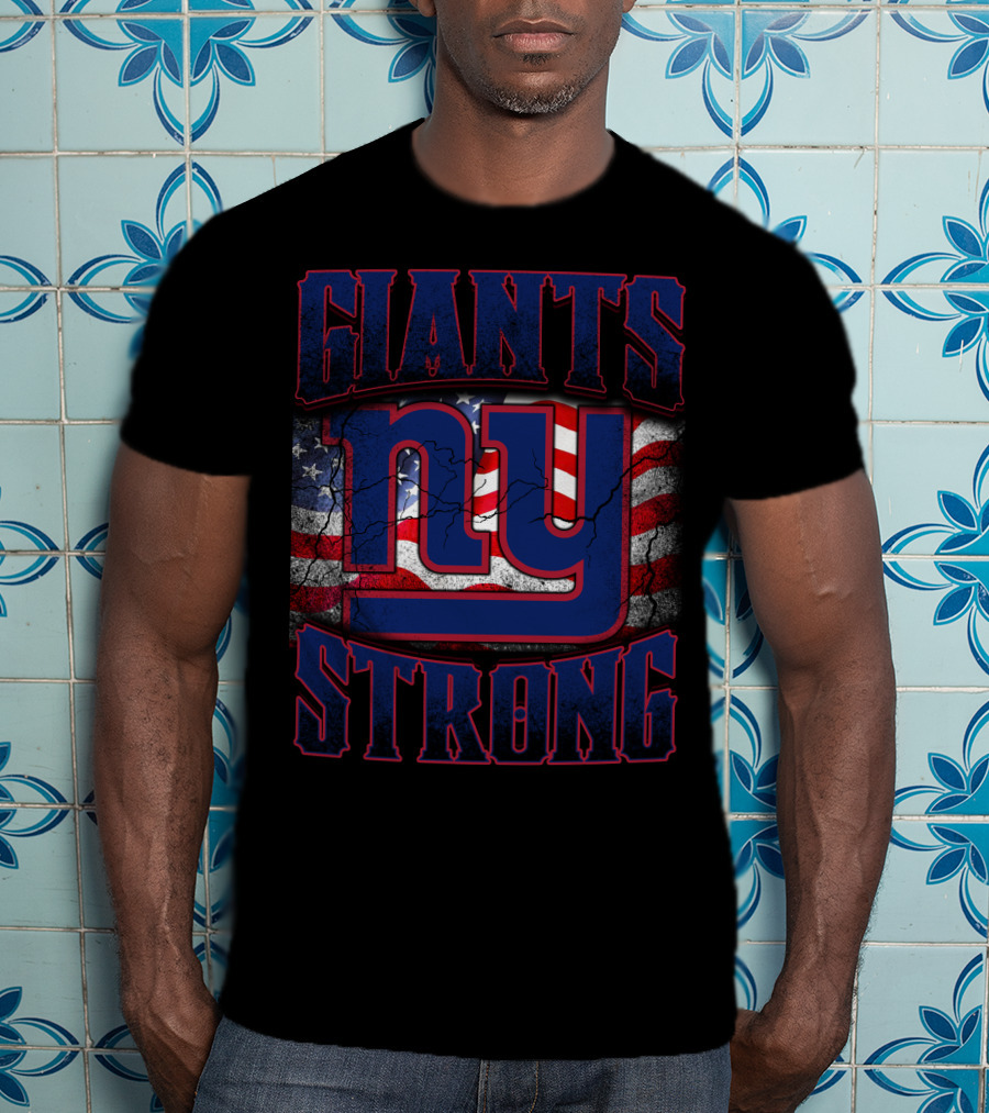 Giants Strong Ny American Flag T-Shirt