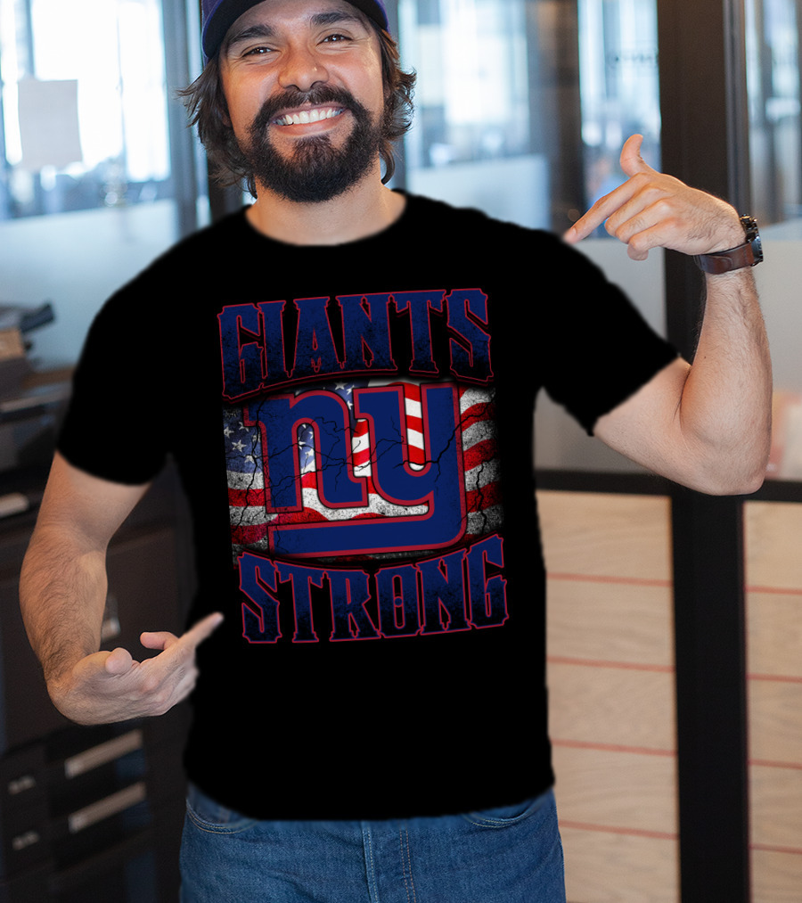 Giants Strong Ny American Flag T-Shirt