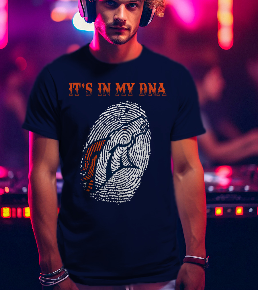 It's In My Dna Denver Broncos Fingerprint T-Shirt