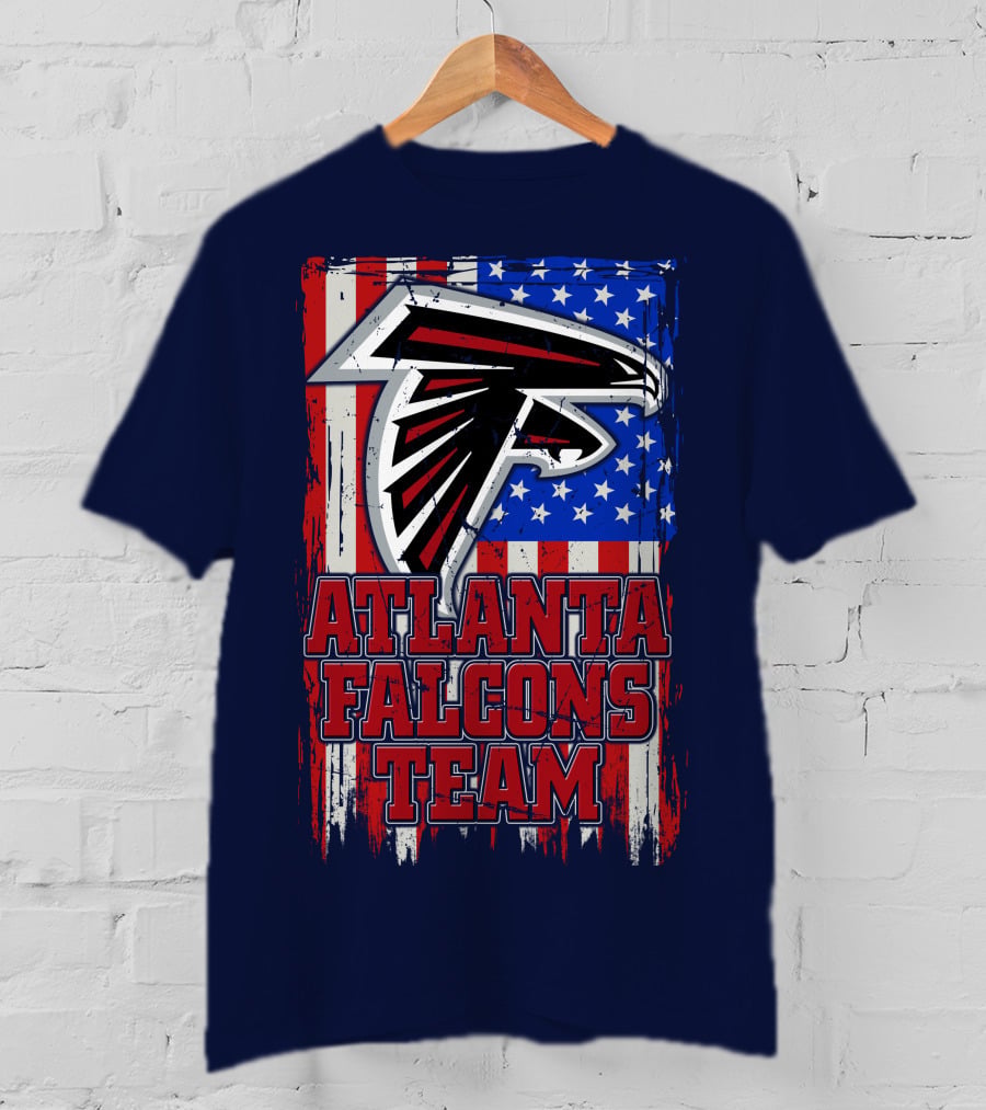 Atlanta Falcons Team American Flag T-Shirt