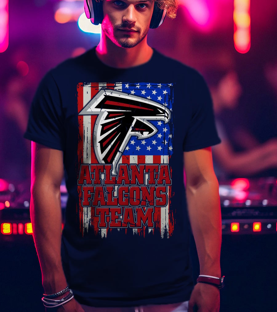 Atlanta Falcons Team American Flag T-Shirt
