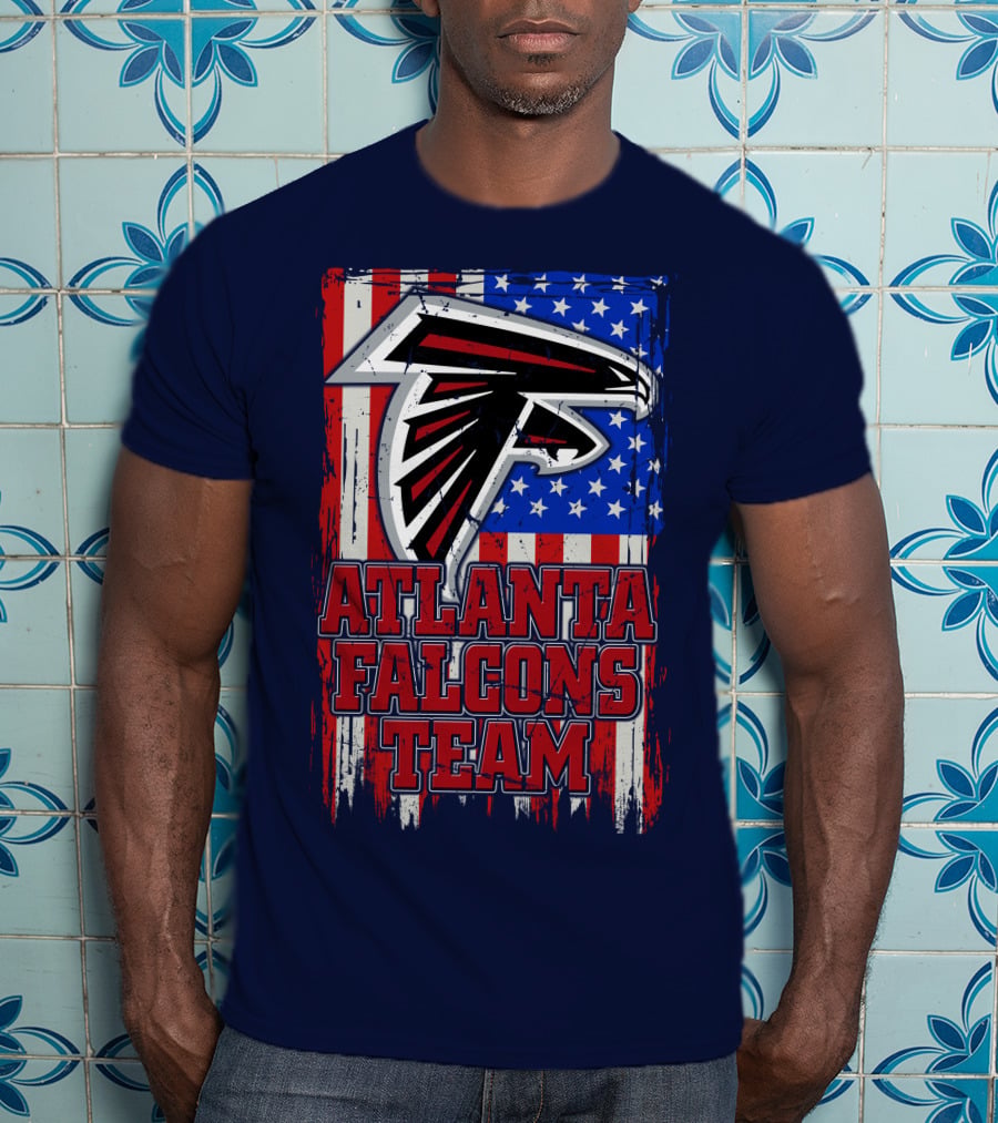 Atlanta Falcons Team American Flag T-Shirt