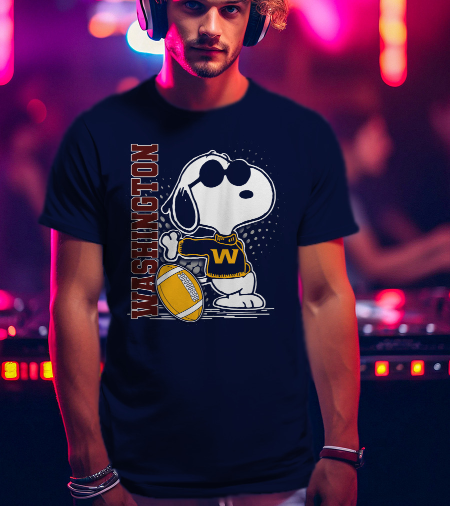 Snoopy Washington Football W Sweater Sunglasses T-Shirt