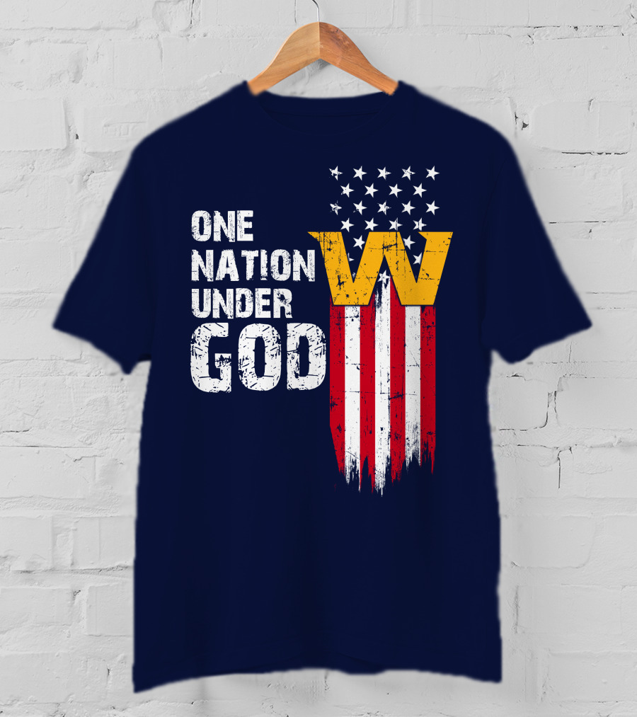 One Nation Under God Washington Usa Flag T-Shirt