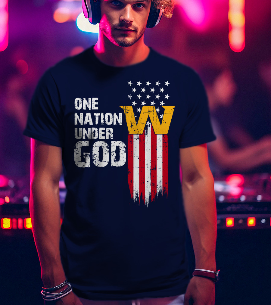One Nation Under God Washington Usa Flag T-Shirt