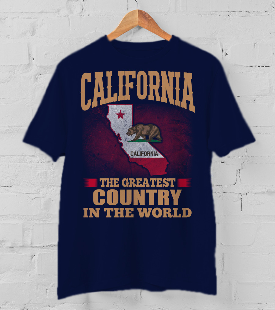 California The Greatest Country In The World Bear Flag Map T-Shirt
