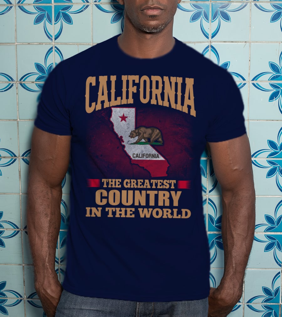 California The Greatest Country In The World Bear Flag Map T-Shirt