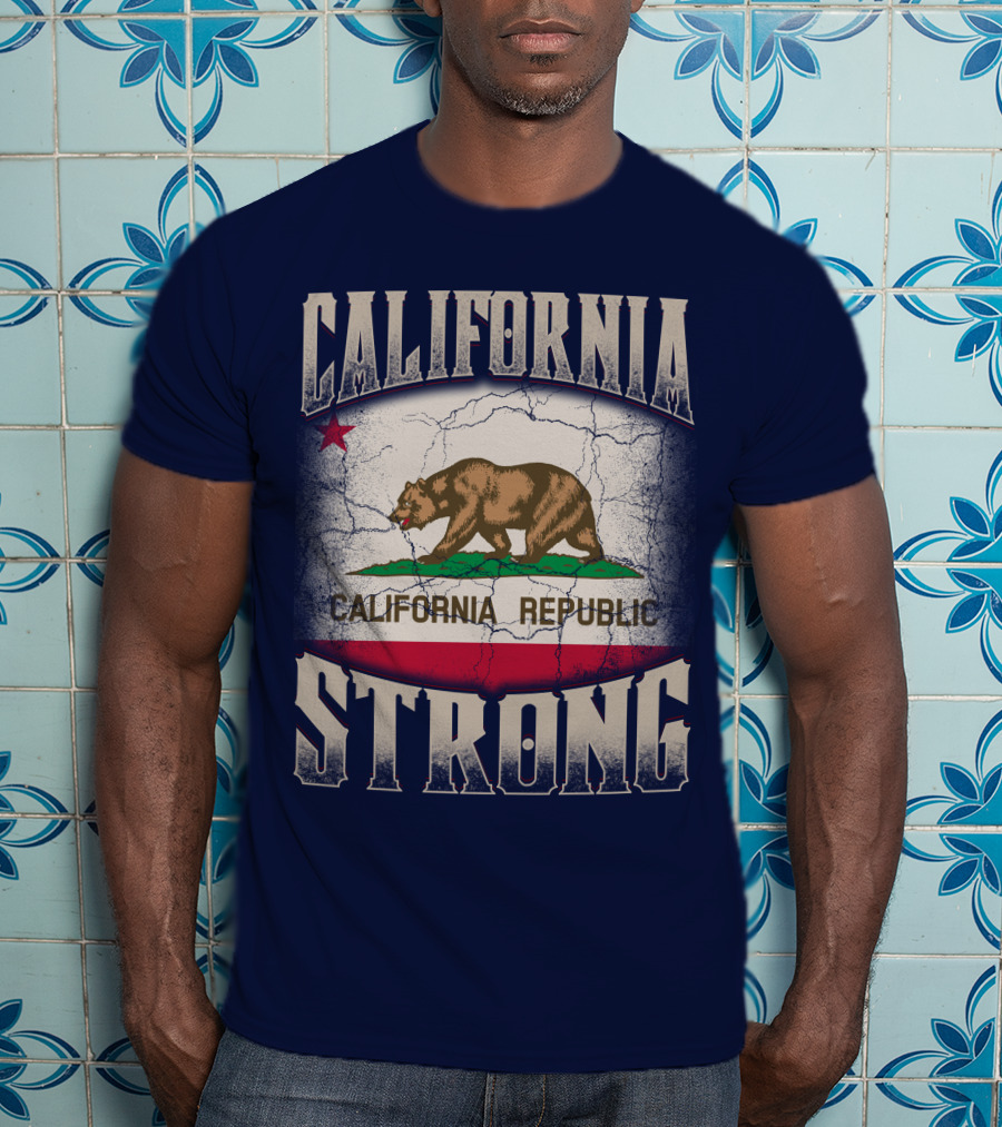California Republic Strong Bear Flag T-Shirt