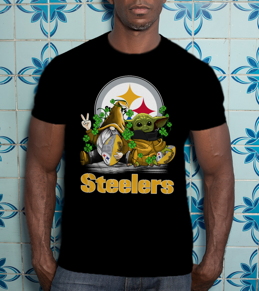 Steelers Shamrock Gnome And Green Alien Football T-Shirt