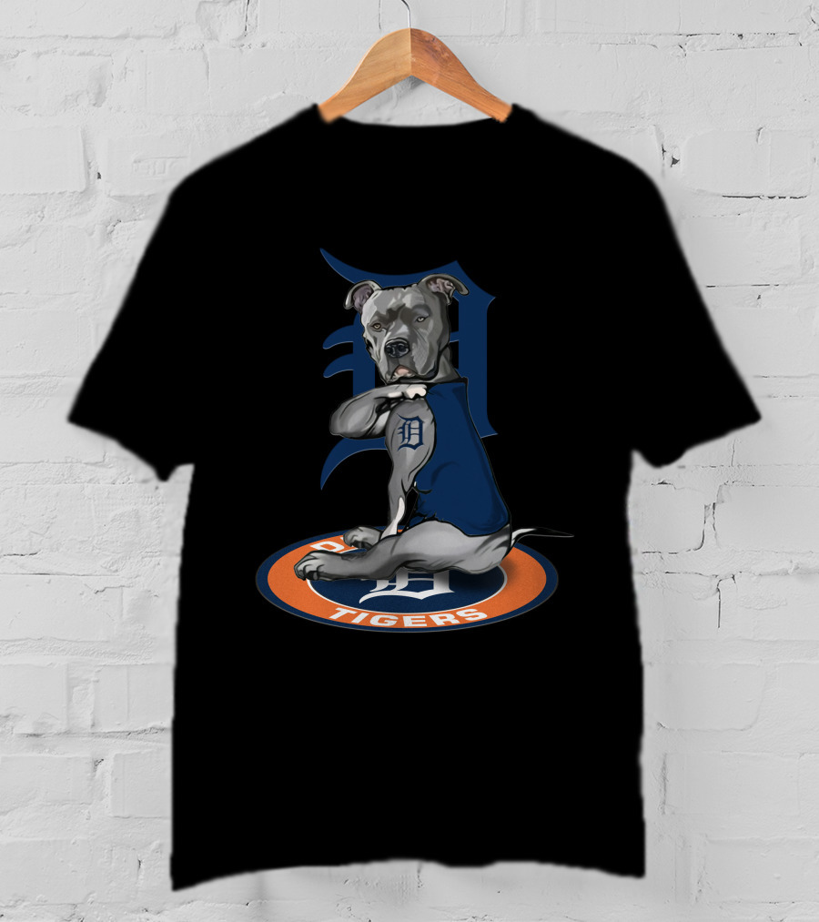 Detroit Tigers Dog Mascot With D T-Shirt