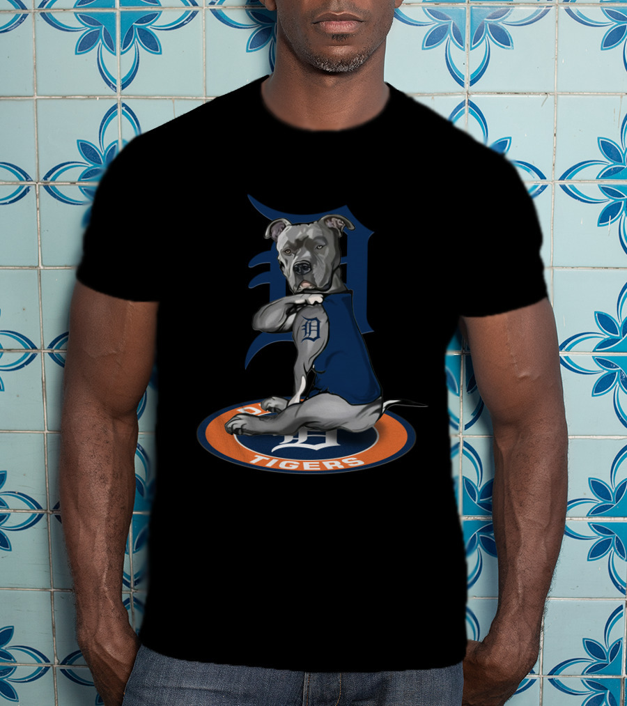 Detroit Tigers Dog Mascot With D T-Shirt